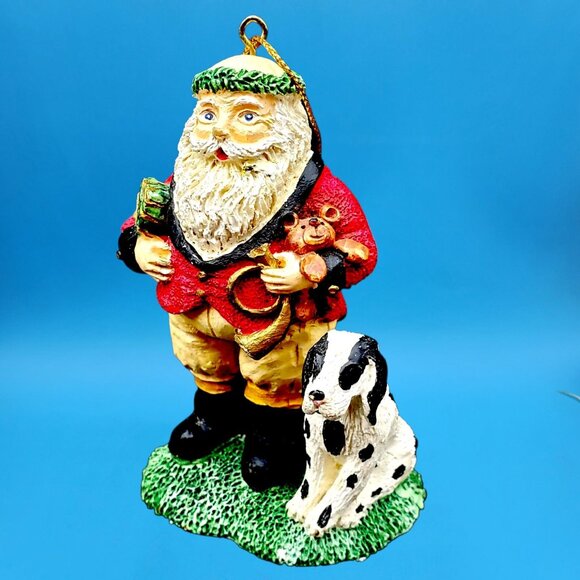 Tally-Ho Equestrian Santa Dog Ornament English Riding Lodge Fox Hunt Christmas - Picture 3 of 10